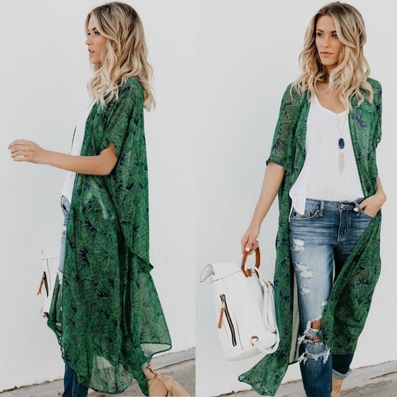 Sweaters - Long Kimono Cover Up  with Belt